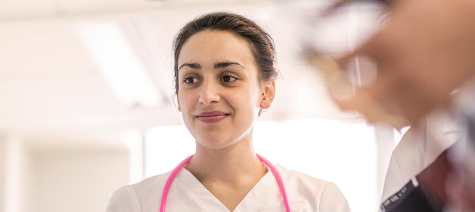 Close-up of a female nursing student