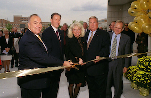 The ribbon cutting ceremony for the R. Hugh and Nancy Elliott Hall of Business and Information Technology.