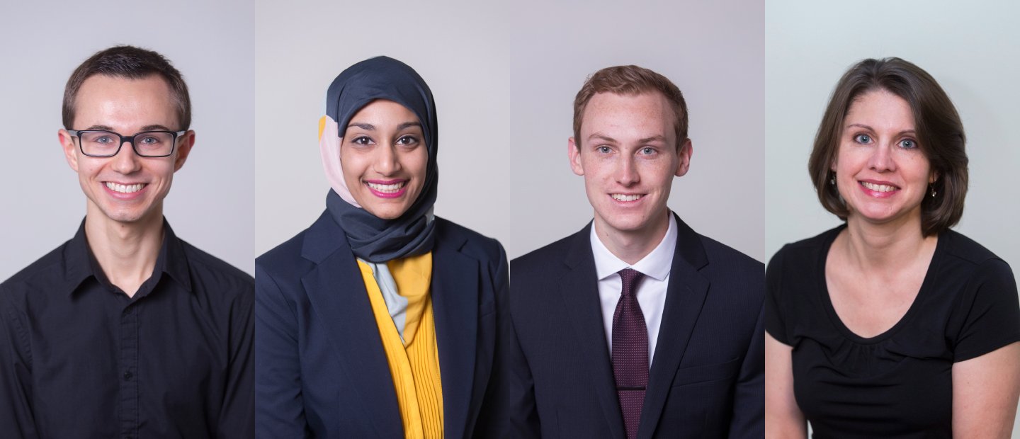 headshots of four Success Stories students wearing professional attire