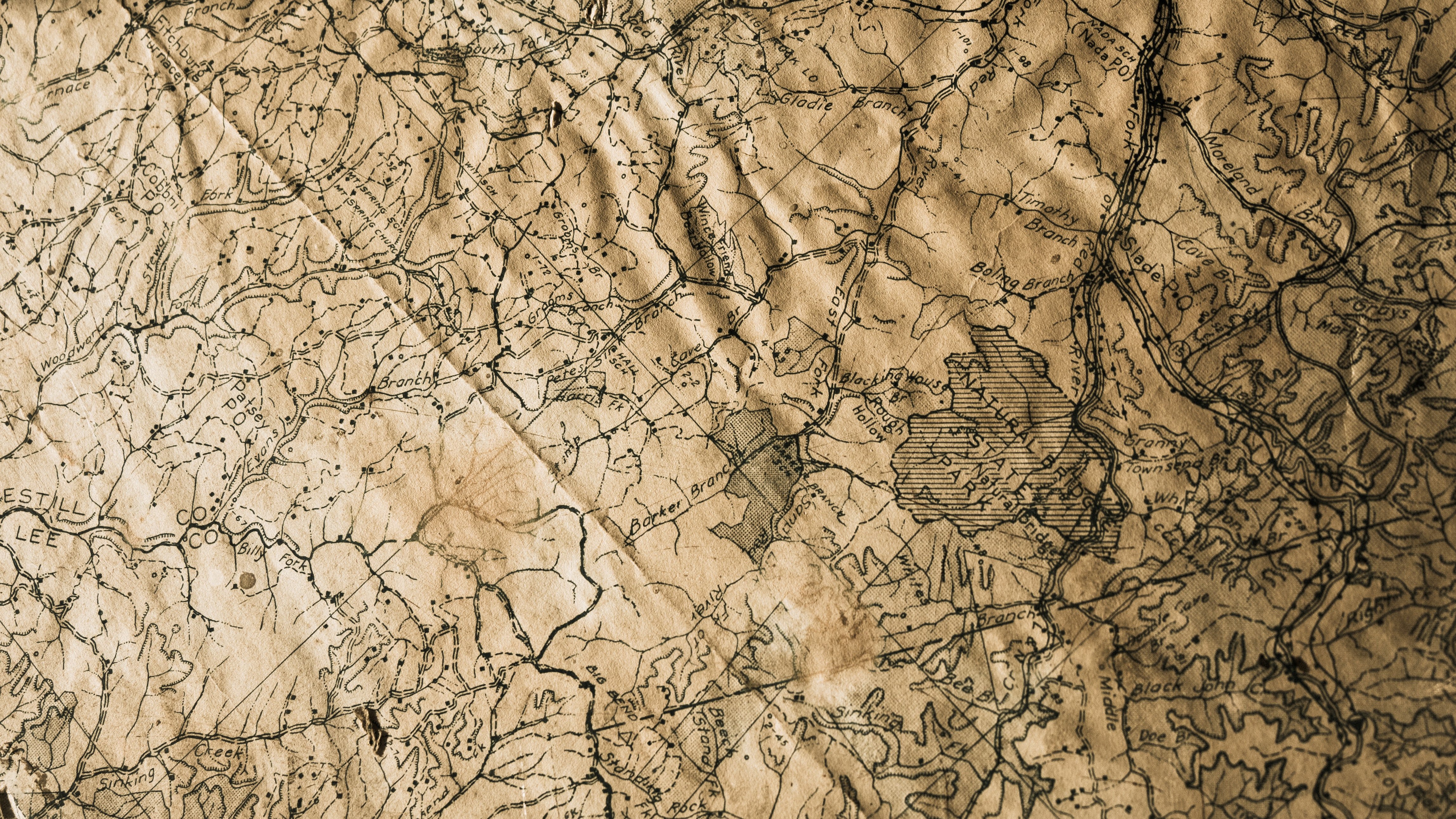 close up of old map