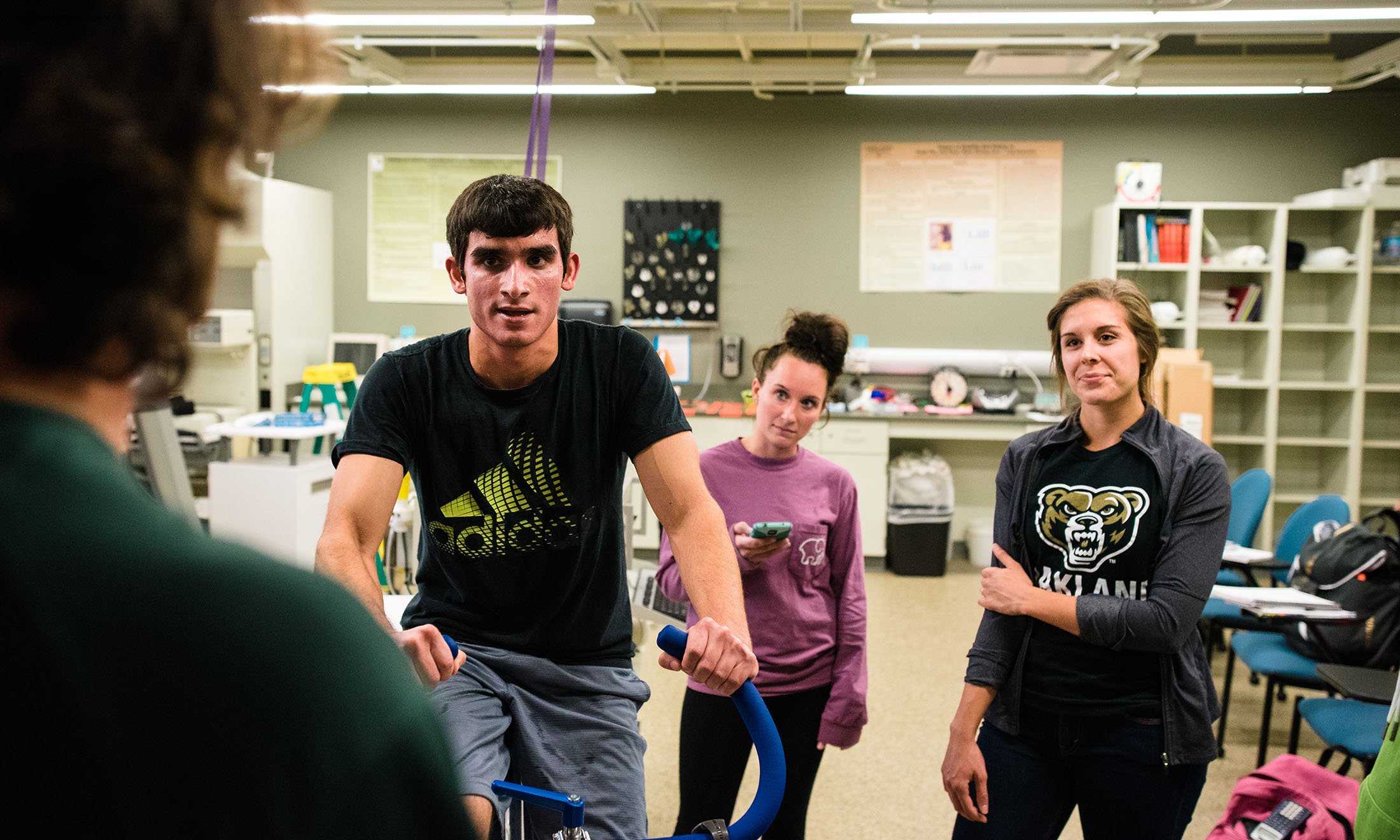 Students in exercise lab