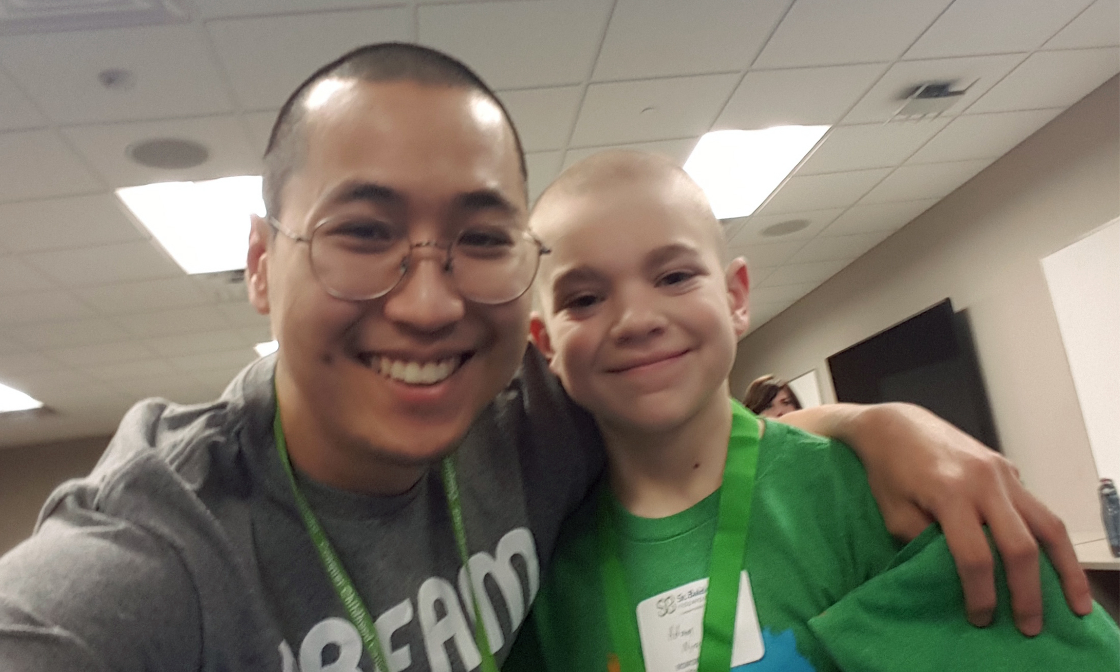 An image of an OUWB student at the St. Baldrick's Fundraiser