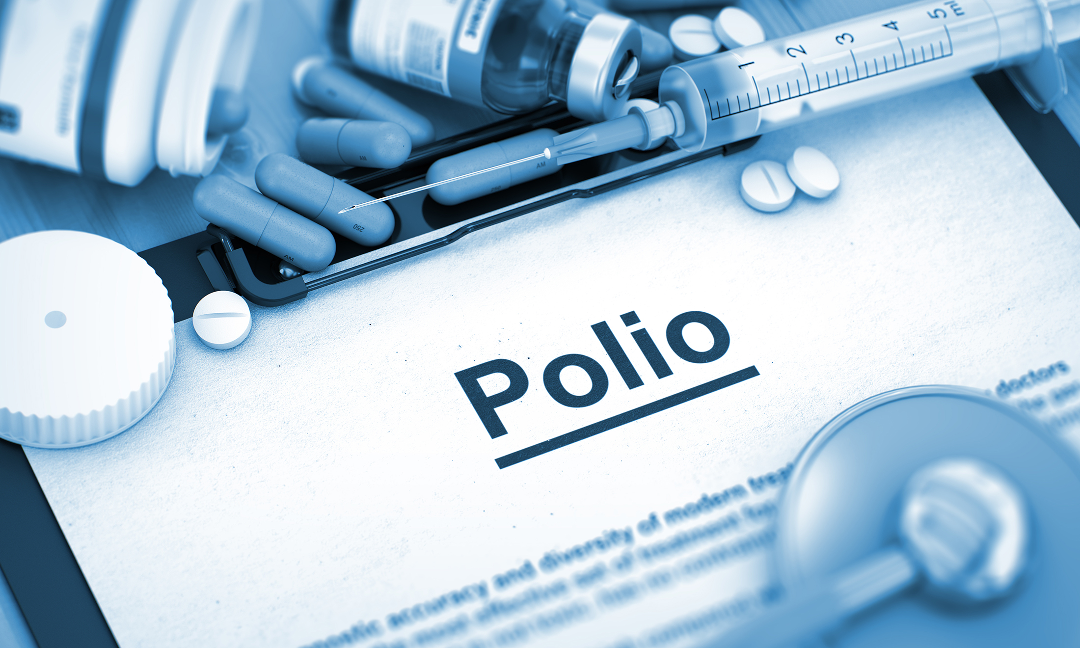 An image of a piece of paper that spells polio.