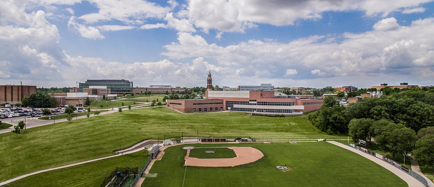 LeanBanners_3_Resources Aerial photo of OU's campus with the clock tower in the center