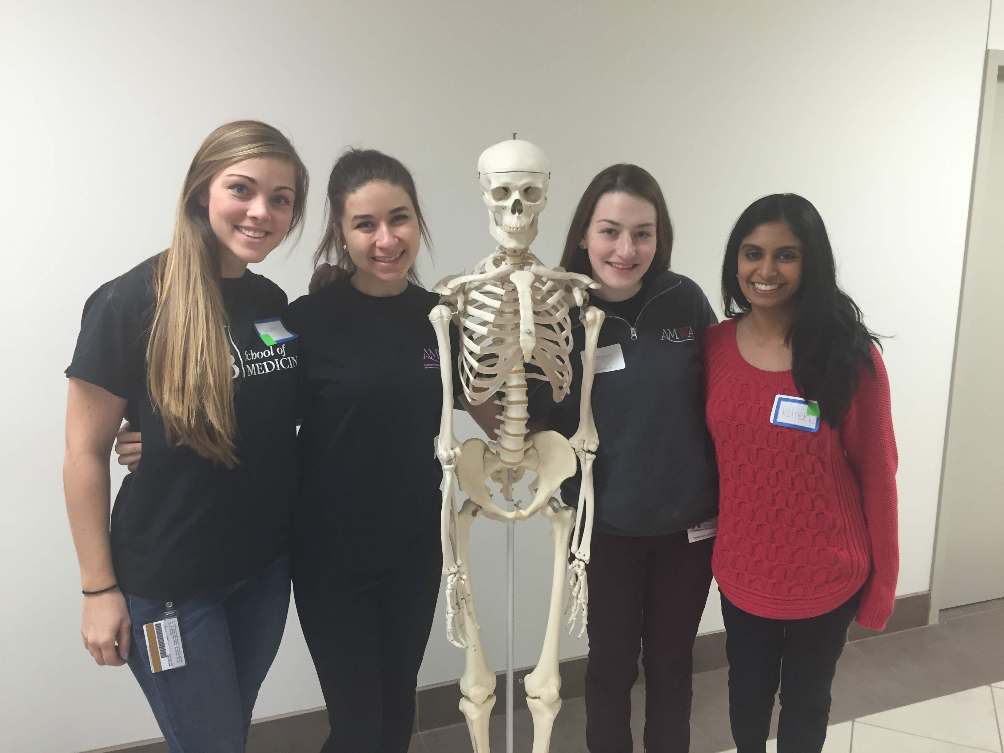 students with skeleton