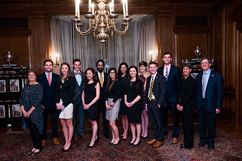 Alpha Omega Alpha Honor Medical Society inductees in Meadow Brook Hall