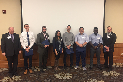 group photo of inductees into the Gold Humanism Honors Society