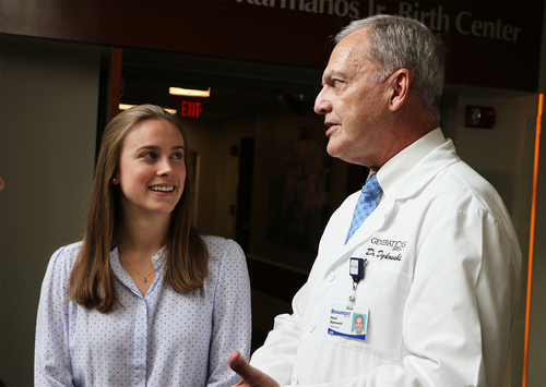 OUWB's Jennifer Klei with Mark Dykowski, M.D. 