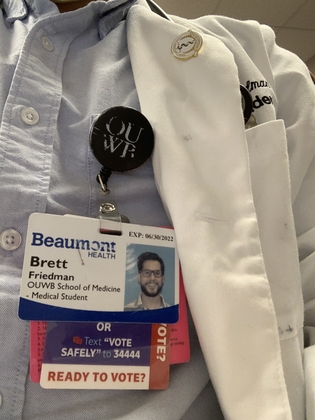 An image of Brett Friedman's VotER badge