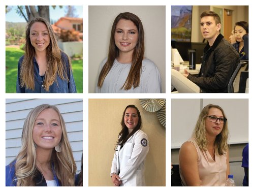 An image of the six students named outstanding for 2019-20 at OUWB