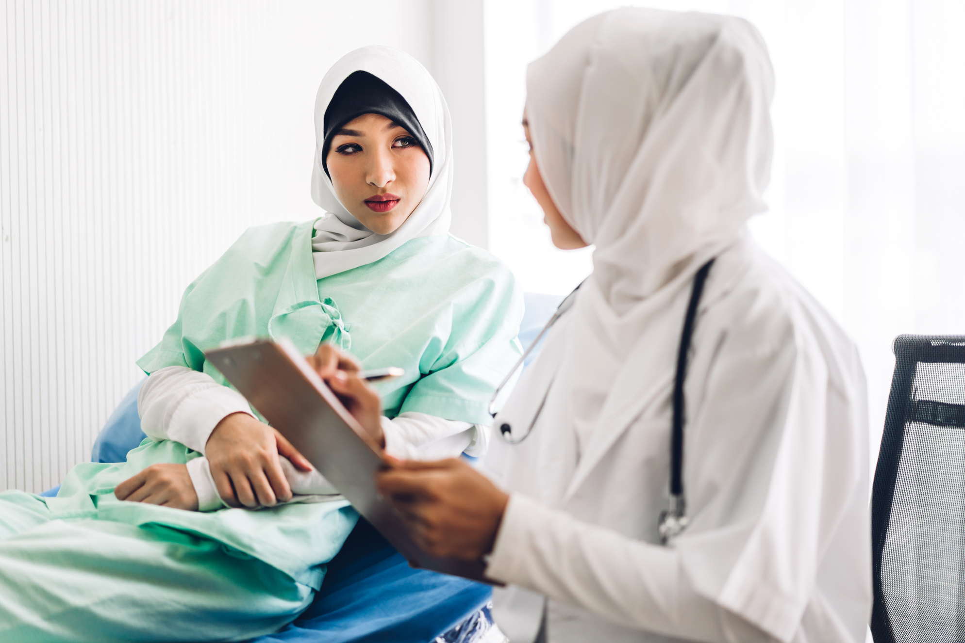Patient wearing hijab