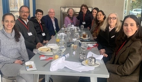 An image of students and others eating lunch