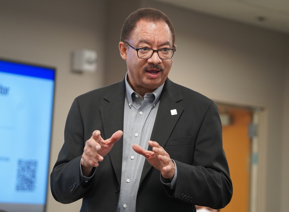 An image of Dr. Pierre Morris talking