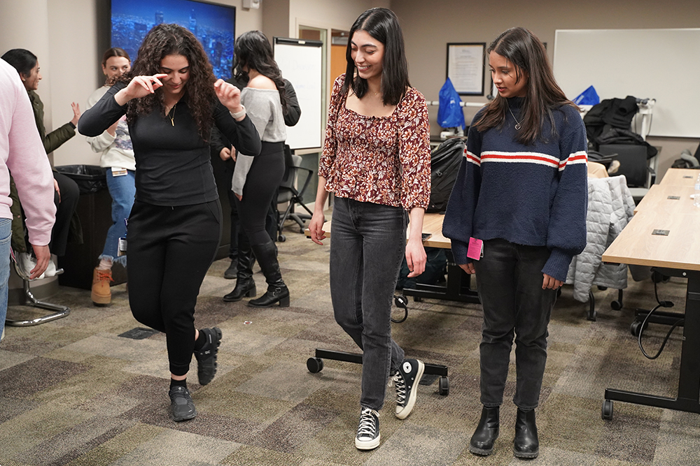 An image of OUWB students at the dance event