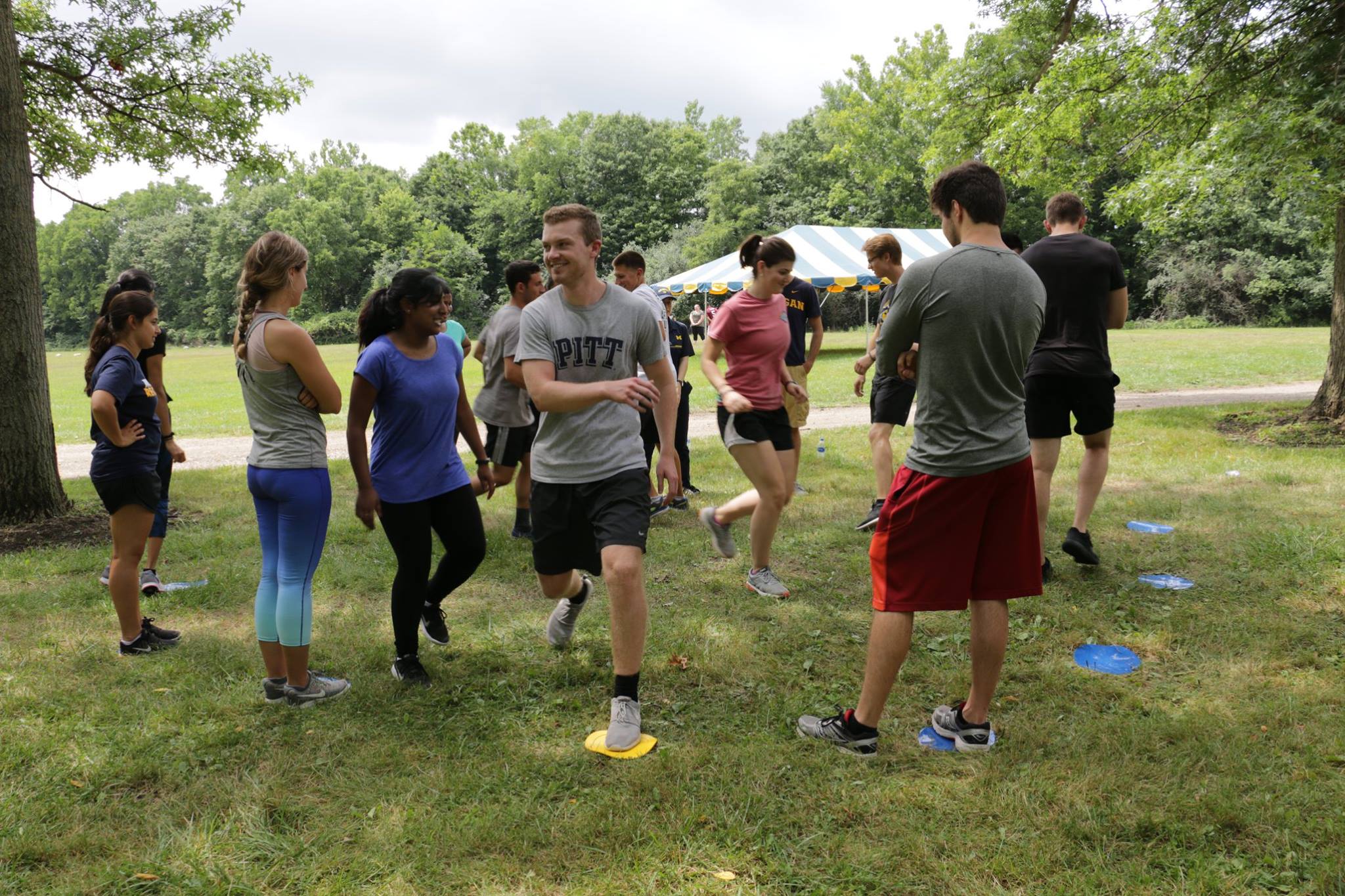 Students play outdoor games at Orientation Week