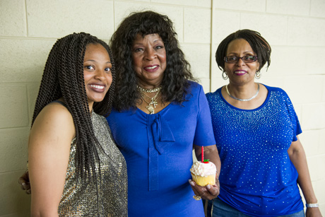 Martha Reeves with birthday cupcake