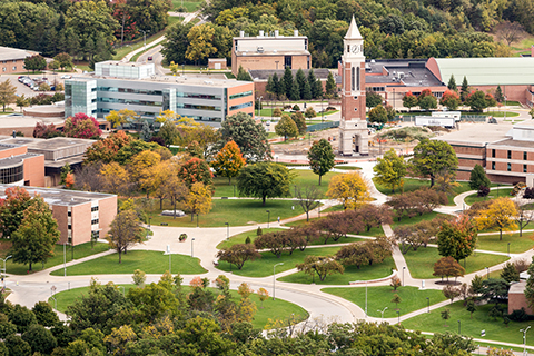 aerial of OU campus