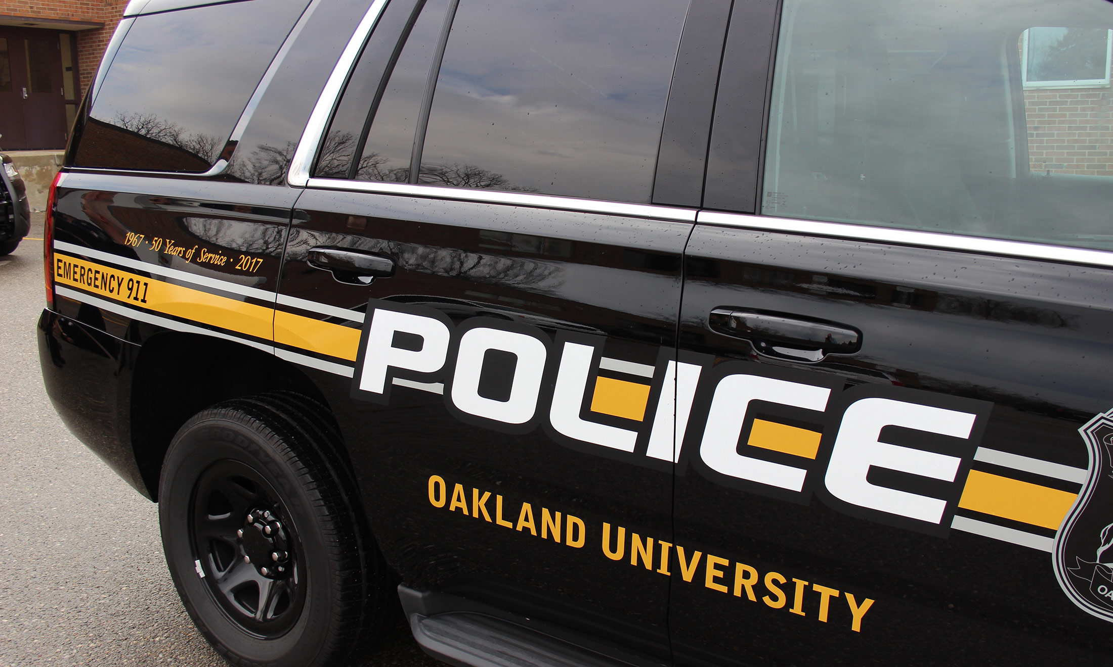 Oakland University Police Department black cruiser