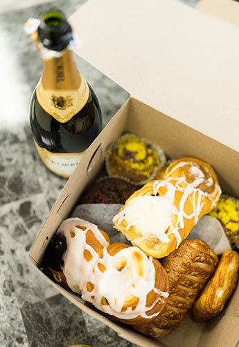 Pastries and champagne
