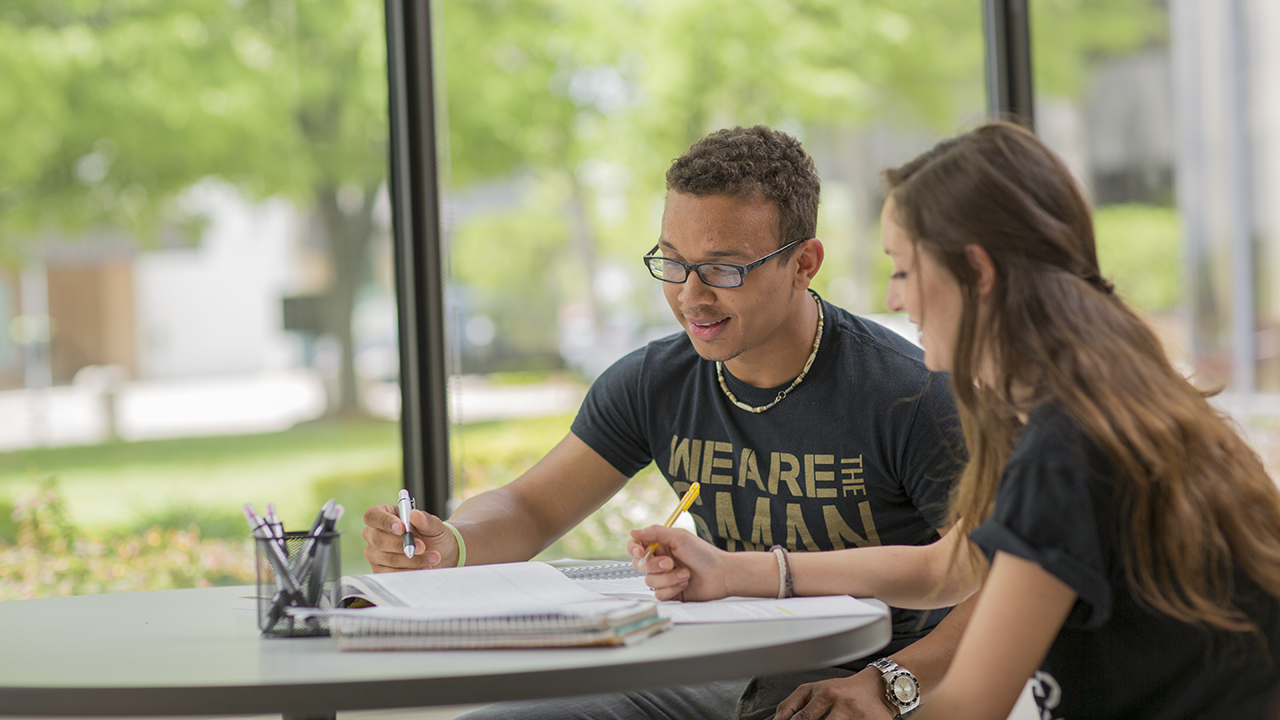 Students studying