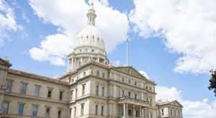The Michigan state capital building in Lansing