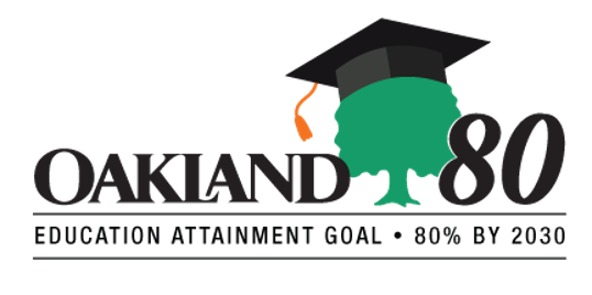 Oakland 80 Educational Attainment Goal 80% by 2030 graphic