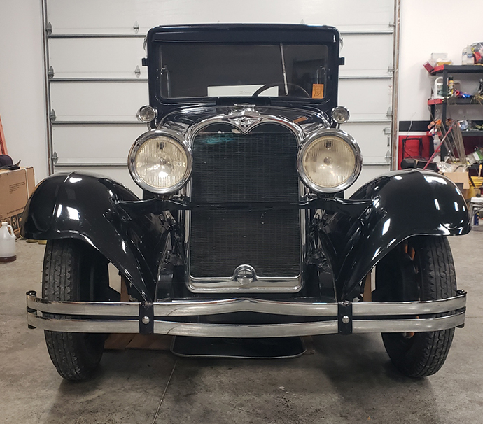 Image of a 1928 Dodge Victory Six in a garage