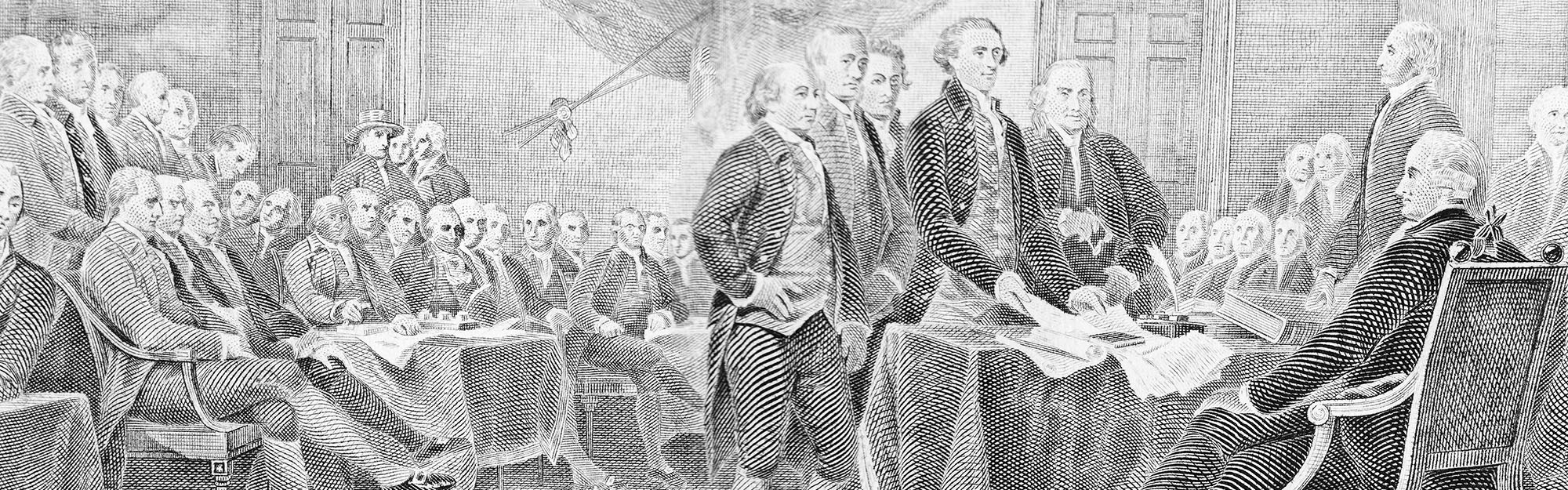 Illustration of signing of Declaration of Independence