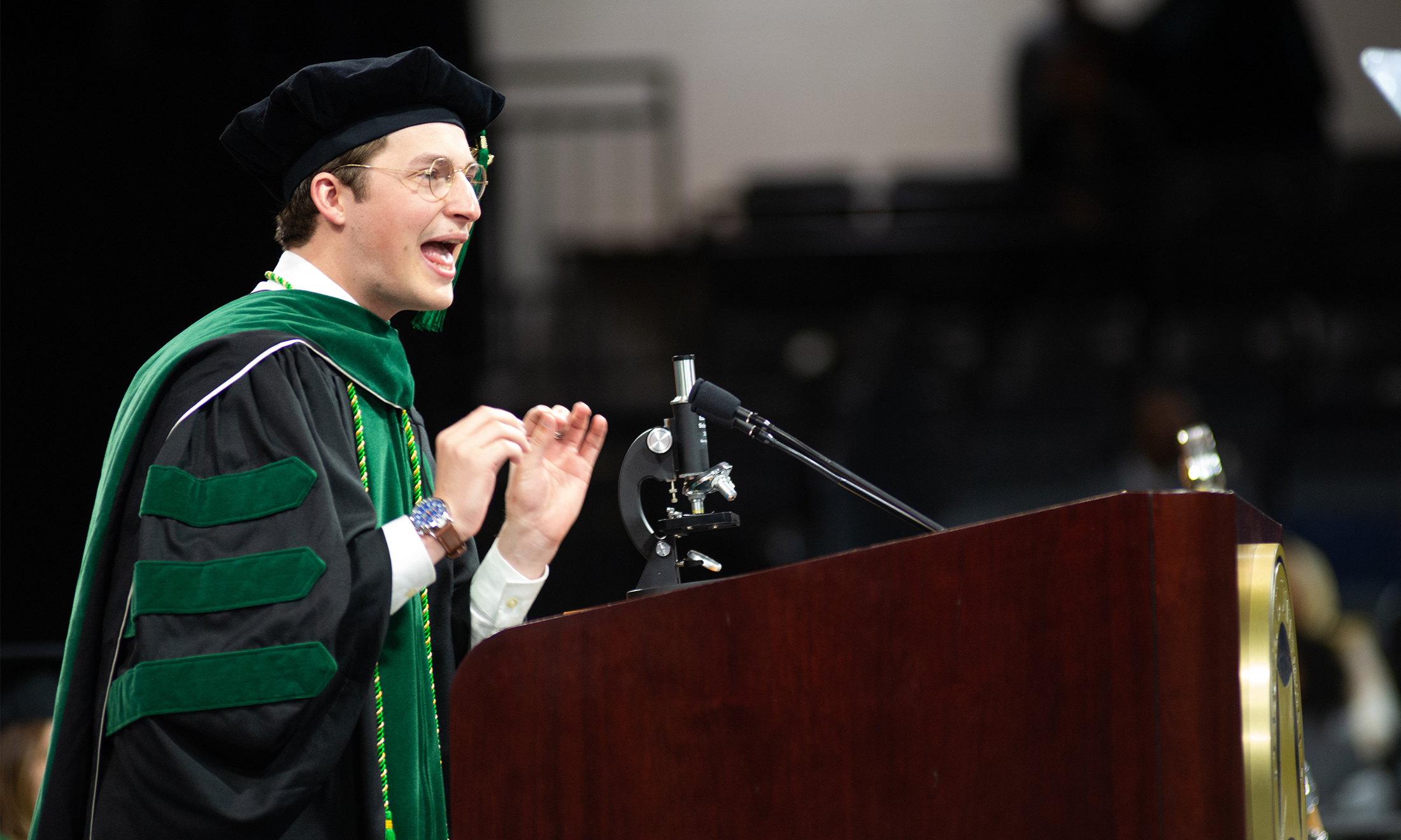 An image of Helland at the 2019 commencement