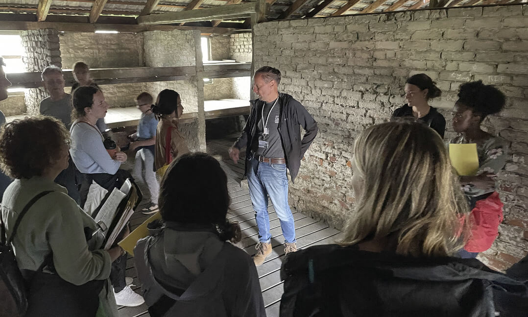 An image of OUWB students at Auschwitz-Birkenau