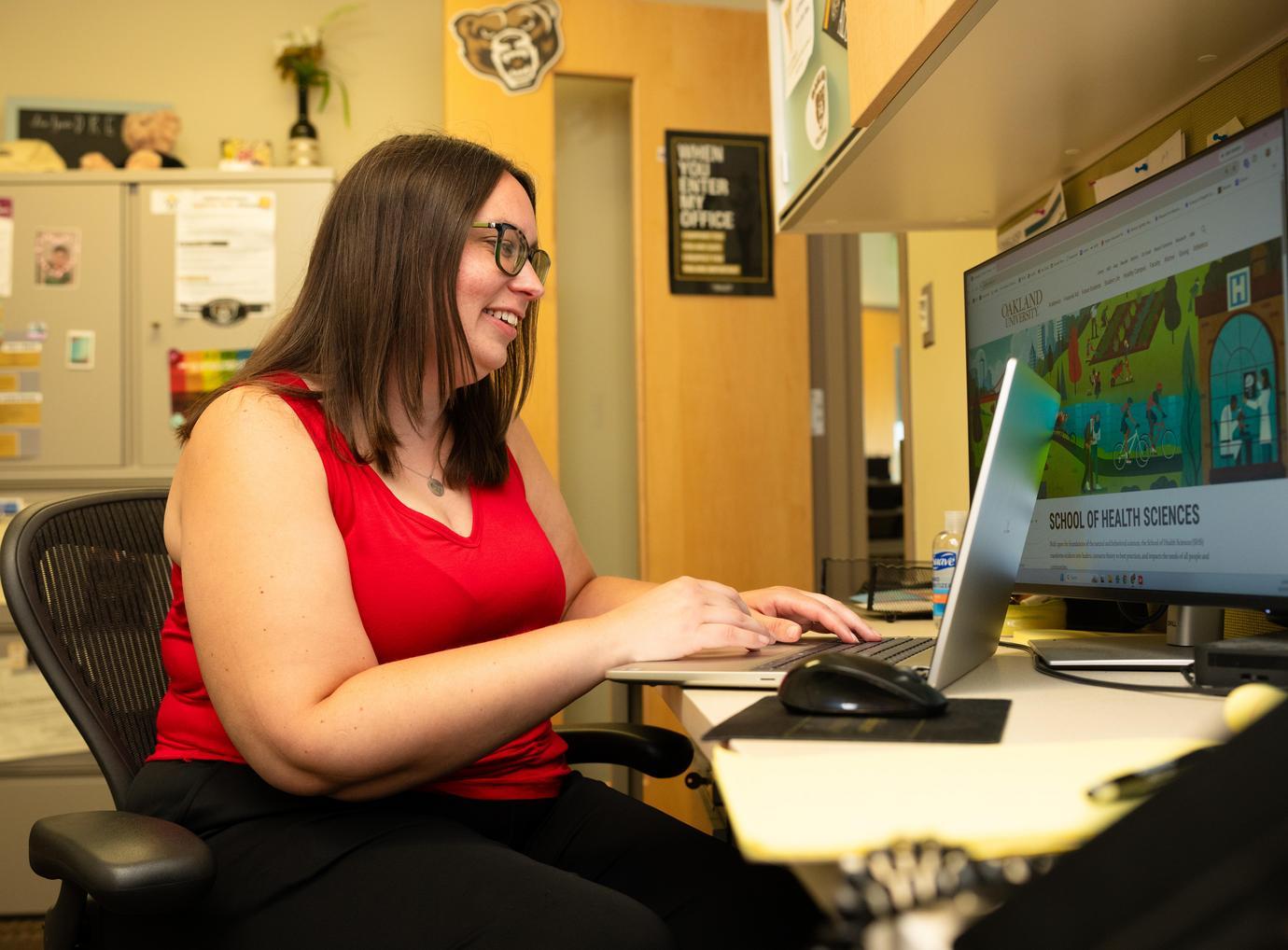 A person working at a computer