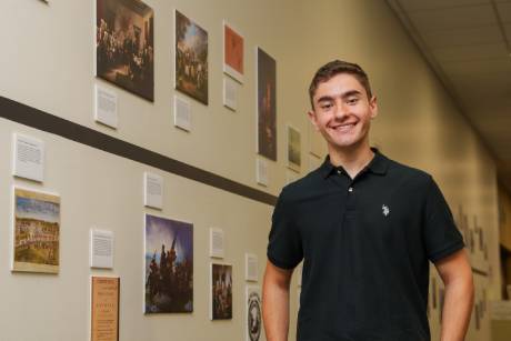 Stephen Mihos next to history timeline