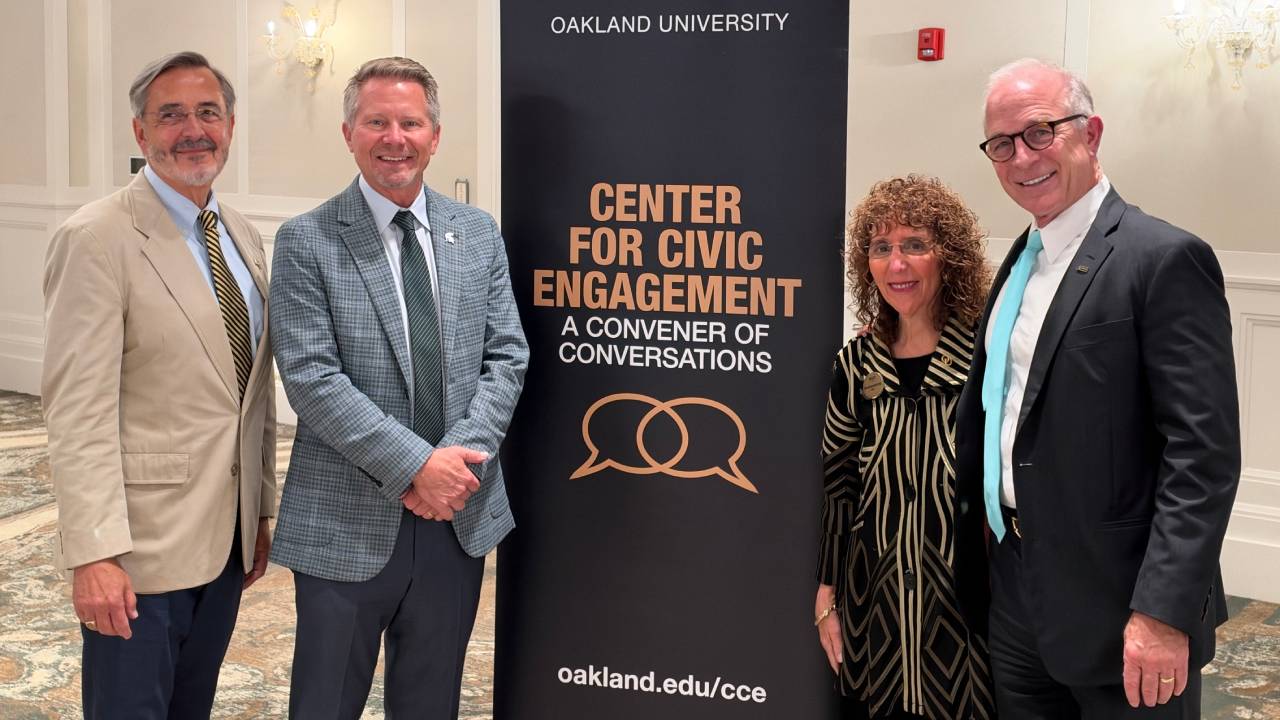 Domenico Grasso ( University of Michigan), Kevin Guskiewicz (Michigan State University), Ora Hirsch Pescovitz (Oakland University), and Jeff Docking (Adrian College)