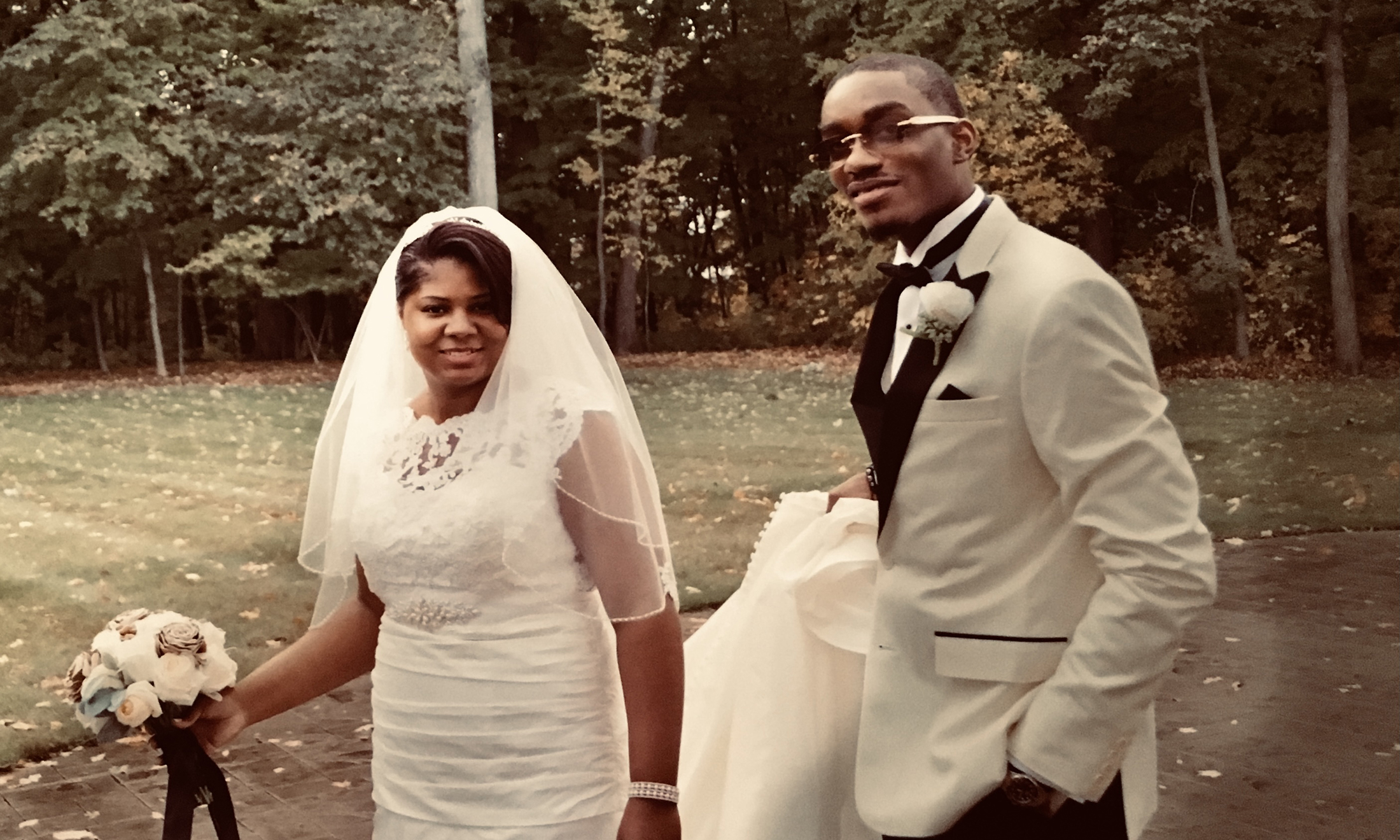A couple on their wedding day