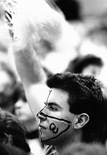 Student with face paint on