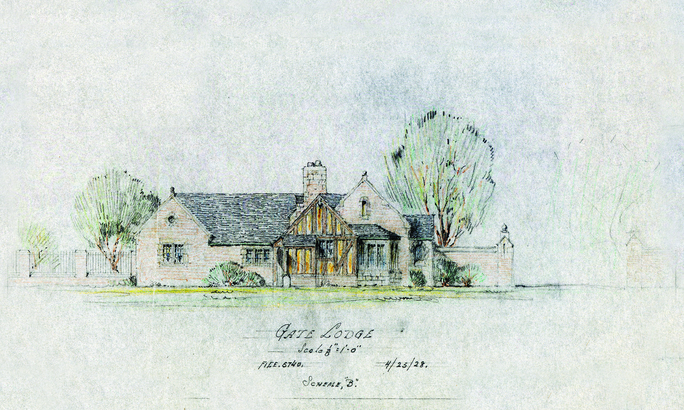 Drawing of the Gate Lodge from 1928