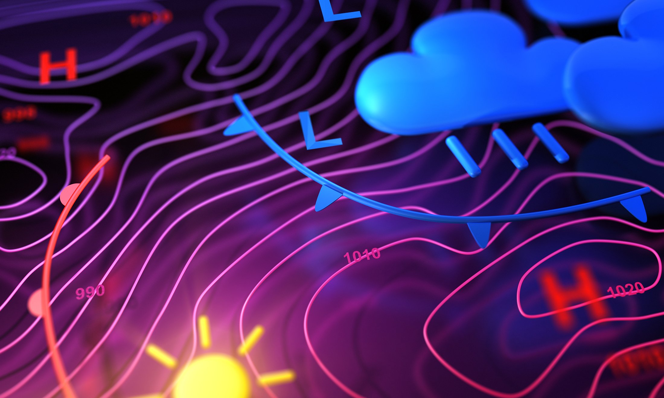 Stock photo of digital clouds and weather