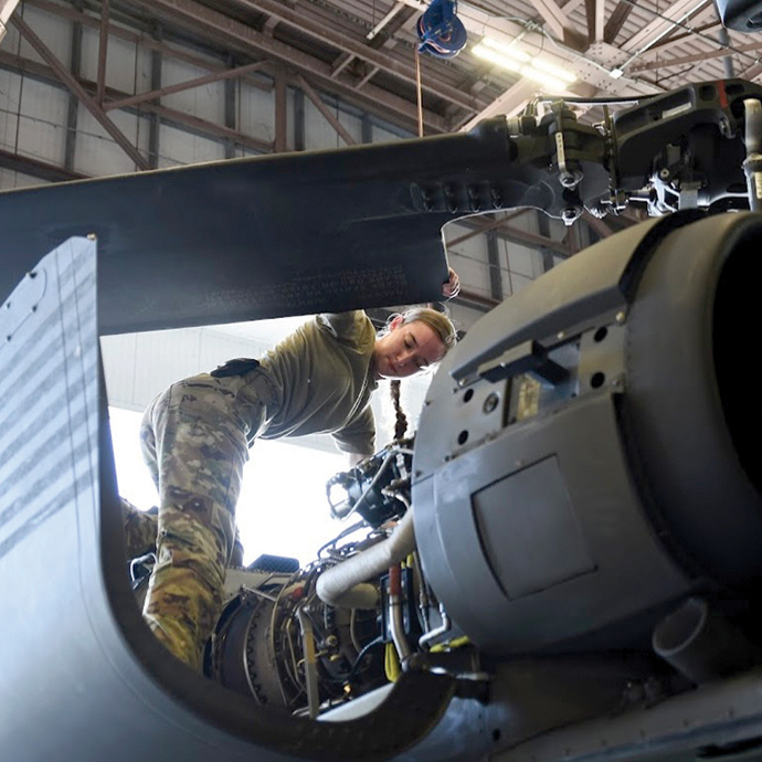 Blackhawk helicopter mechanic