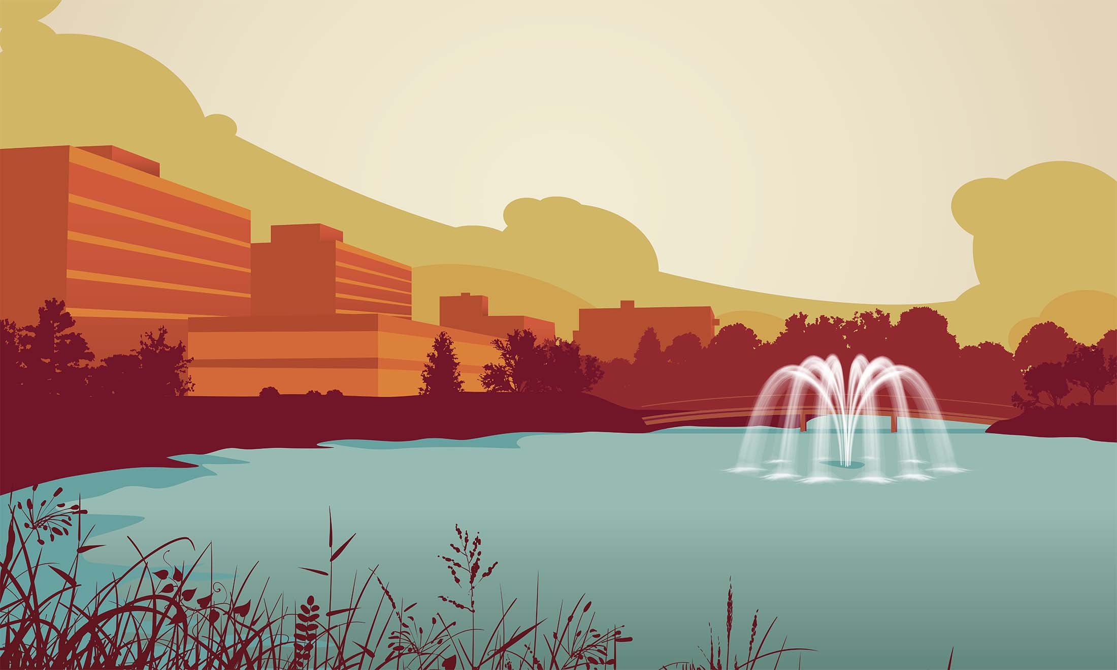 stylized art of Oakland University