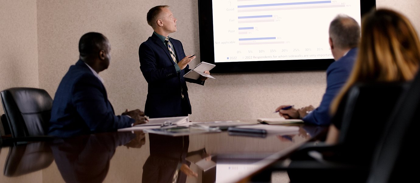 Man presenting to room