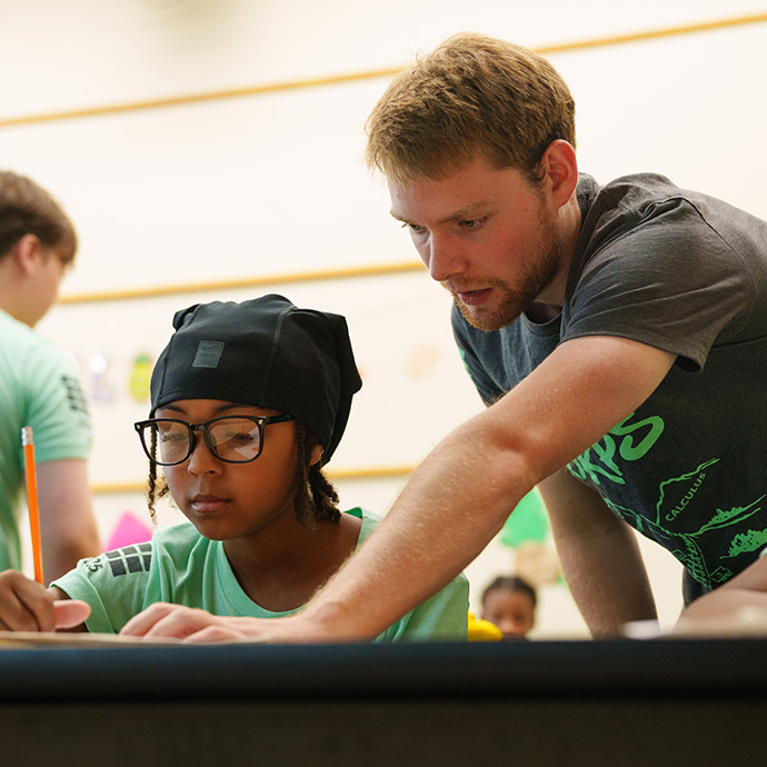 Mentor helping student