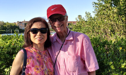 Two people smiling