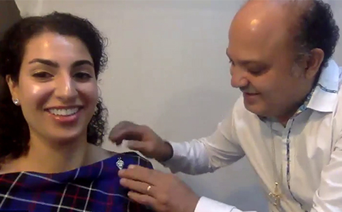 An image of a student getting pinned