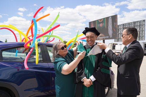 An image of Dr. Cervantes and his family