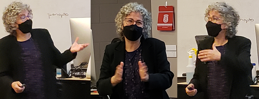 A person delivering a speech