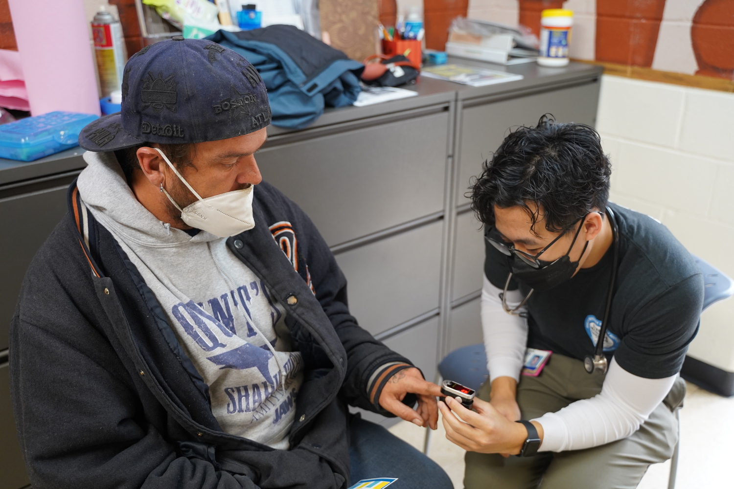 An image of a student with a patient