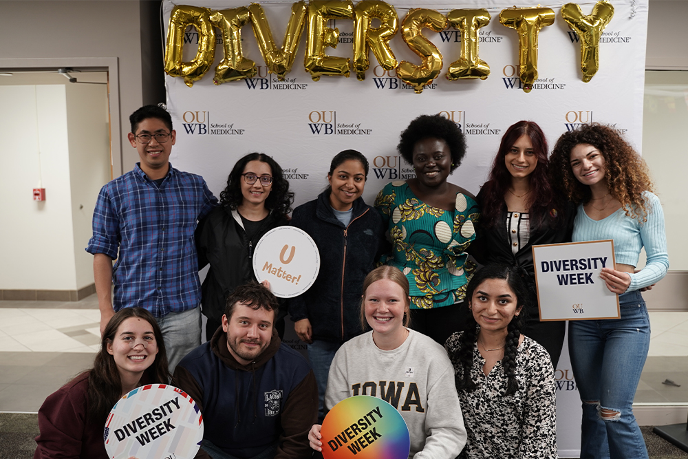 An image of students at a diversity week event