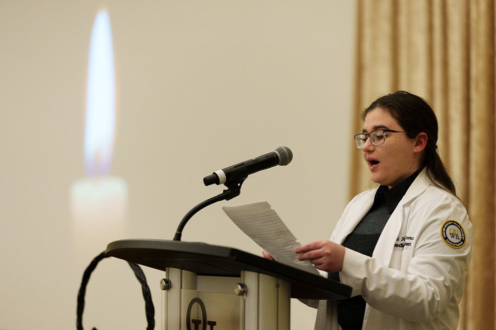 An image of a student during the ceremony