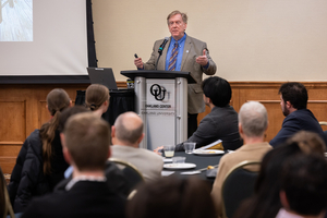 An image of Dr. Gunderman speaking