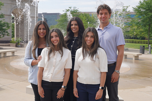 The five Thomas cousins pose for a photo